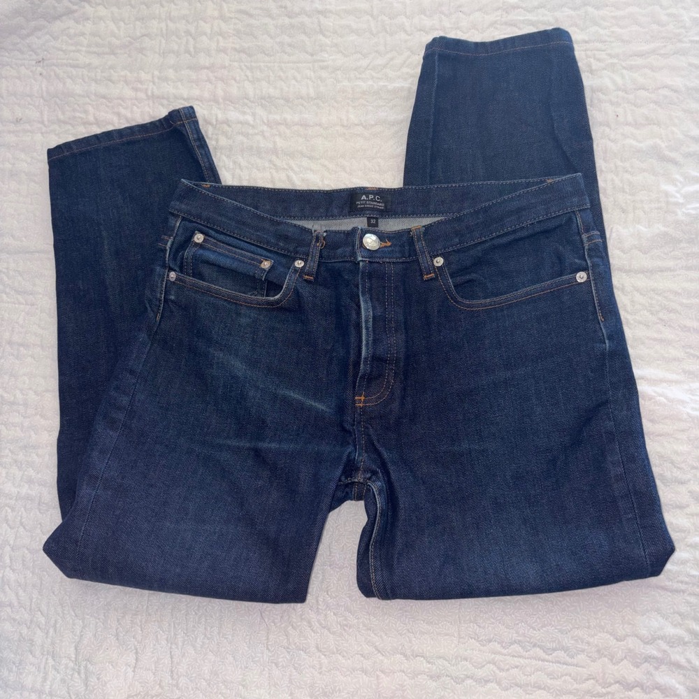 APC Petit Standard Jean Droit Etroit Dark Indigo Slim Straight Jeans 32